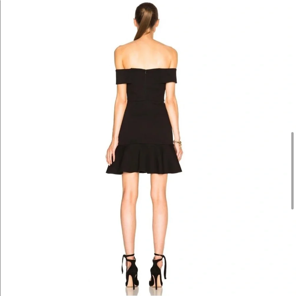 N/Nicholas Off Shoulder Ponte Mini Black Dress 2 - Picture 7 of 16